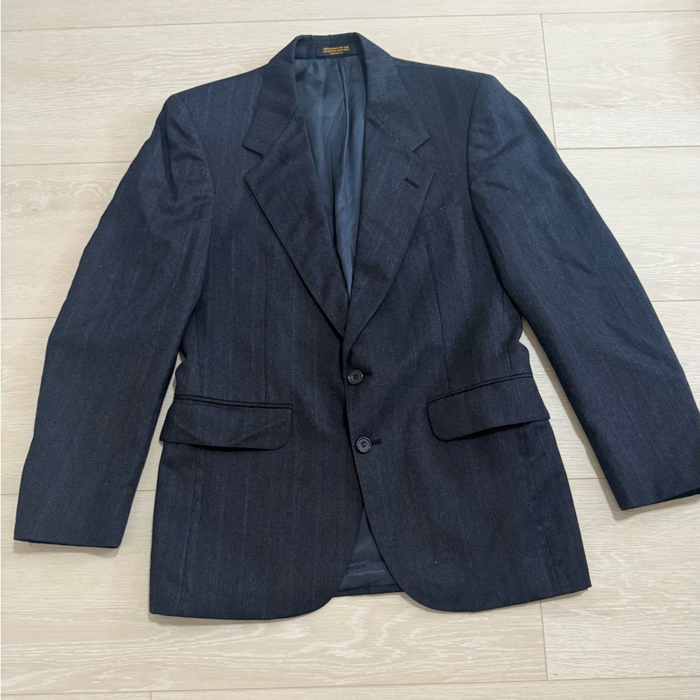 Evan-Picone Dark Blue 100% Pure Wool Suit Jacket